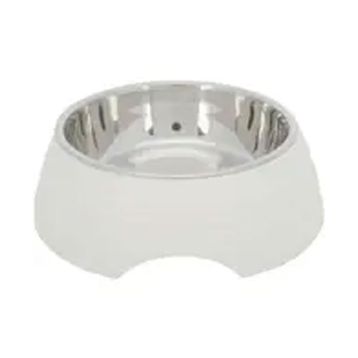 Trixie 17 cm 400 ml Bej Kedi ve Köpekler için Dışı Melamin İçi Paslanmaz Çelik Mama ve Su Kabı