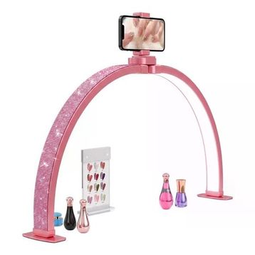 Trled F-700A 70 cm Pembe Elmas Desenli Beyaz Katlanabilir Masaüstü Manikür Ve Protez Tırnak Lambası