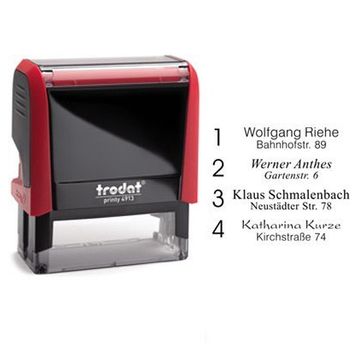 Trodat 4913 P4 58x22 mm Kırmızı Gövdeli Kaşe