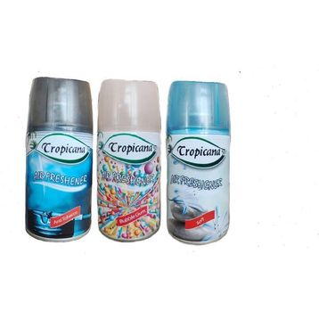 Tropicana Air Freshener Anti Tobacco 260 ml + Buble Gum 260 ml + Soft Kokular 260 ml Otomatik Makine Yedek Parfüm Spreyi Oda Kokusu