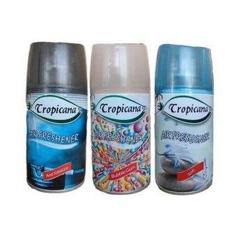 Tropicana Air Freshener Anti Tobacco 260 ml + Tropikal 260 ml + Soft 260 ml Otomatik Makine Yedek Parfüm Spreyi Oda Kokusu