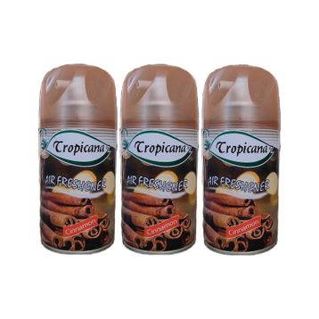 Tropicana Air Freshener Cinnamon Tarçın Koku Parfüm Spreyi 260 ml x 3 Adet Oda Kokusu