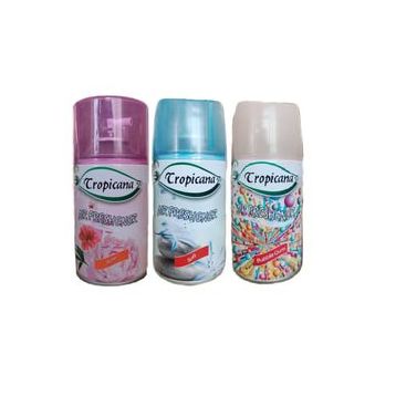 Tropicana Air Freshener Rose Gül 260 ml + Soft Hafif 260 ml + Bubble Gum Ferahlık Koku 260 ml Parfüm Sprey Oda Kokusu
