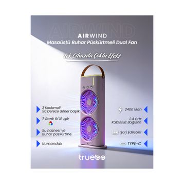 Truebo Airwind Çift Fanlı Masaüstü Vantilatör