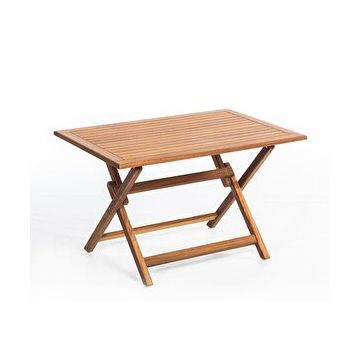 Truva 120x70 cm İroko Katlanabilir Dikdörtgen Bahçe Balkon Mutfak Teras Masası
