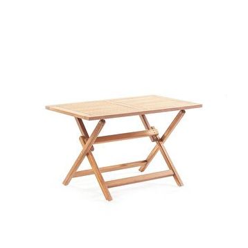 Truva 140x80 cm İroko Katlanabilir Dikdörtgen Bahçe Balkon Mutfak Teras Masası