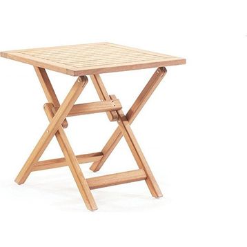 Truva 90x90 cm İroko Katlanabilir Kare Bahçe Balkon Mutfak Teras Masası