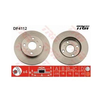 TRW DF4112 Ayna Ön Fren Diski