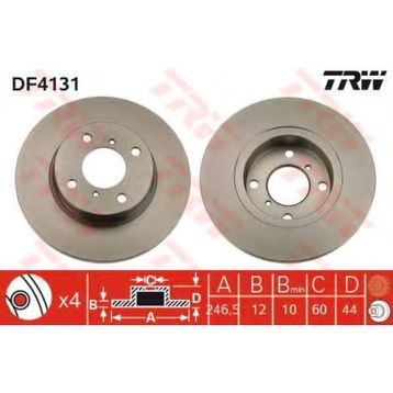 TRW DF4131 Agila Ön Fren Diski