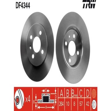 TRW-Lucas DF4344 Oto Arka Fren Diski