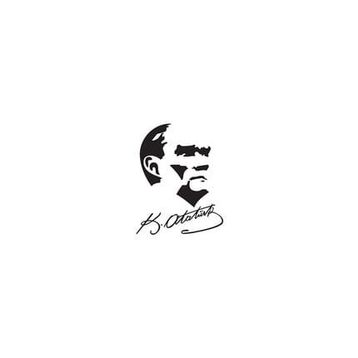 TSC Z17 İmzalı Atatürk Silüet 15 cm X 19 Oto Sticker