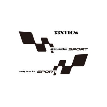 TSC Z2135 Sport Damalı 2'li Araba Sticker