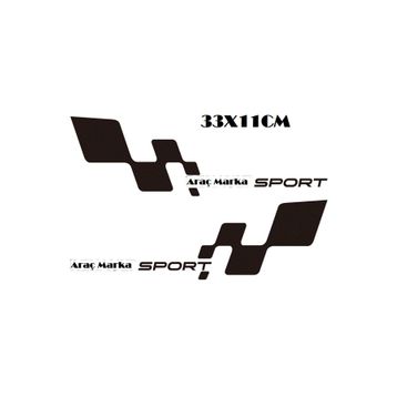 TSC Z2135 Sport Damalı 2'li Araba Sticker
