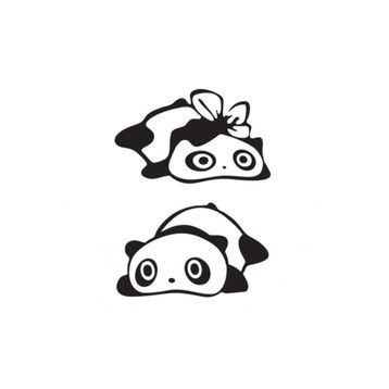 TSC Z483 Yan Ayna Panda Araba Sticker
