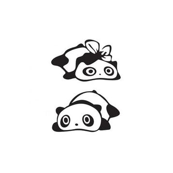 TSC Z483 Yan Ayna Panda Araba Sticker