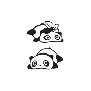 TSC Z483 Yan Ayna Panda Araba Sticker