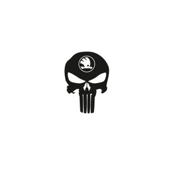TSC Z677 Skoda Kuru Kafa Punisher Araba Sticker
