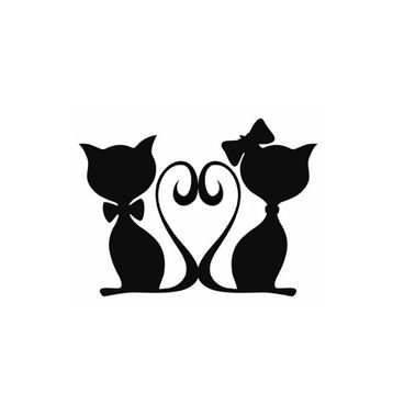 TSC Z901 2li Sevimli Kedi Z Araba 20cm Yapıştırma Sticker