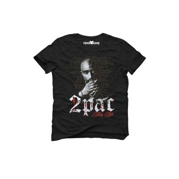 Tshirthane 2Pac Thug Life Hip-Hop Rap Müzik Baskılı Dar Kesim Slim Fit Erkek T-Shirt