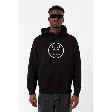 Tshirthane 3 Body Problem Logo Siyah Erkek 3İp Kapüşonlu Sweatshirt