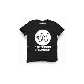 Tshirthane 5 Seconds of Summer Sos Rock Metal Müzik Baskılı Dar Kesim Slim Fit Erkek T-Shirt