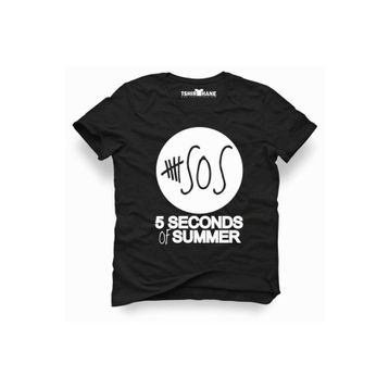 Tshirthane 5 Seconds of Summer Sos Rock Metal Müzik Baskılı Dar Kesim Slim Fit Erkek T-Shirt