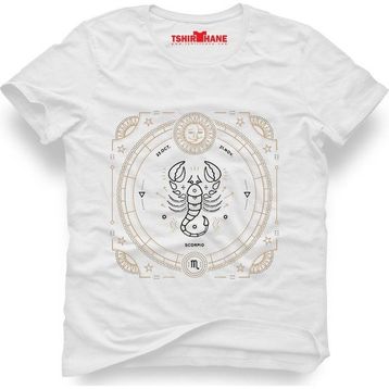 Tshirthane Akrep Burcu Scorpio Beyaz Erkek Tshirt