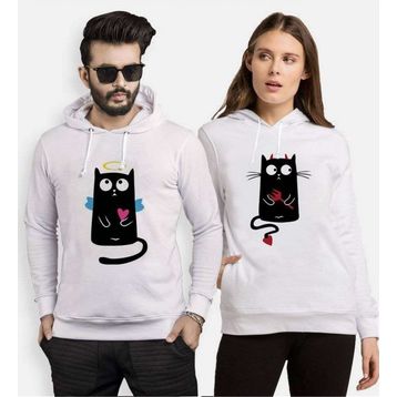 Tshirthane Angel Cat Devil Cat Sevgili Kombinleri Sweatshirt