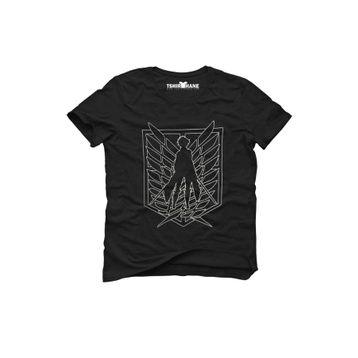 Tshirthane Anime Attack On Titan Eren Jaeger Siyah Erkek T-shirt