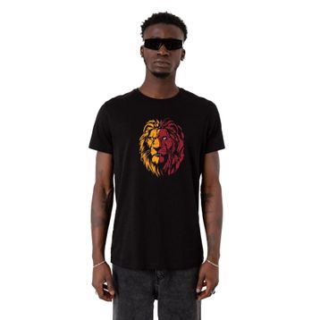Tshirthane Aslan Siyah Sarı Kırmızı Erkek T-shirt