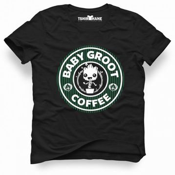 Tshirthane Baby Groot Coffee Siyah Erkek Tshirt
