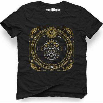 Tshirthane Başak Burcu Virgo Siyah Erkek Tshirt