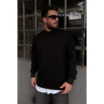Tshirthane Basic Siyah Erkek Sweatshirt