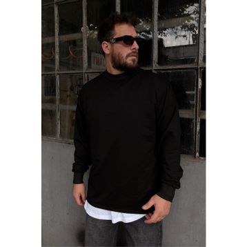 Tshirthane Basic Siyah Erkek Sweatshirt