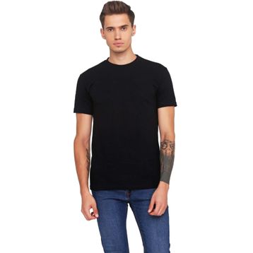 Tshirthane Baskısız Düz Sade Siyah Erkek T-shirt