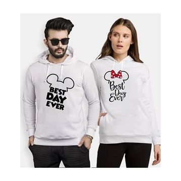 Tshirthane Best Day Ever 2'li Sevgili Sweatshirt