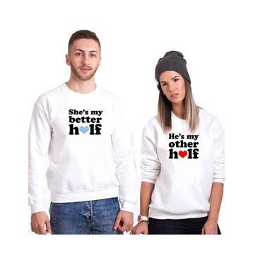 Tshirthane Better Other Half 2'li Sevgili Sweatshirt