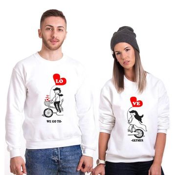 Tshirthane Bisiklet Love Sevgili Kombinleri T-shirt Kombini
