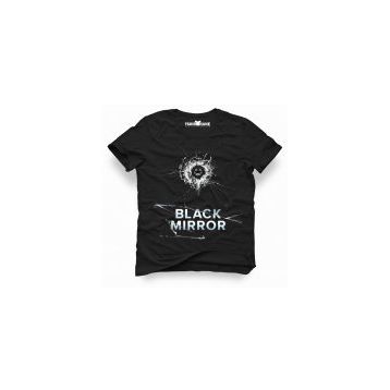 Tshirthane Black Mirror Cover Siyah Erkek Tshirt