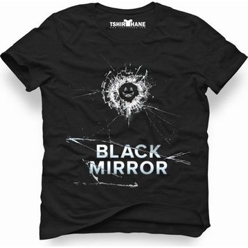 Tshirthane Black Mirror Cover Siyah Erkek Tshirt
