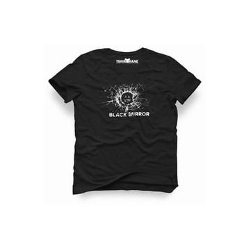 Tshirthane Black Mirror Logo Siyah Erkek Tshirt