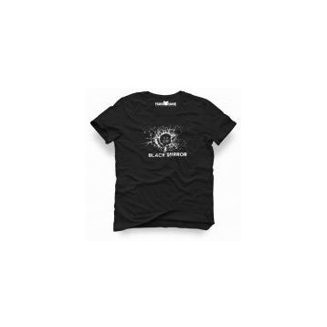 Tshirthane Black Mirror Logo Siyah Erkek Tshirt
