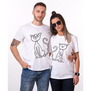 Tshirthane Cats Love Sevgili Kombinleri T-shirt Kombini