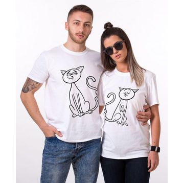 Tshirthane Cats Love Sevgili Kombinleri T-shirt Kombini