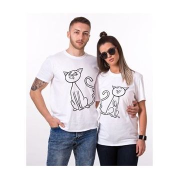 Tshirthane Cats Love Sevgili Kombinleri T-shirt Kombini