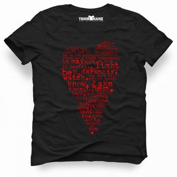 Tshirthane Charles Bukowski Heart Your Life İs Your Life Dont Let İt Siyah Erkek T-shirt