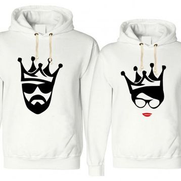 Tshirthane Cool King Queen 2'li Sevgili Sweatshirt