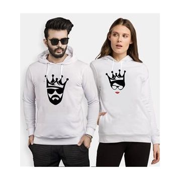 Tshirthane Cool King Queen 2'li Sevgili Sweatshirt