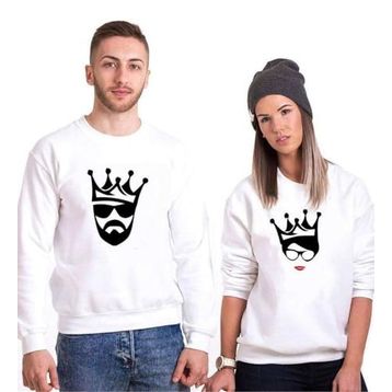 Tshirthane Cool King Queen 2'li Sevgili Sweatshirt