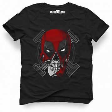Tshirthane Deadpool Skull Siyah Erkek Tshirt
